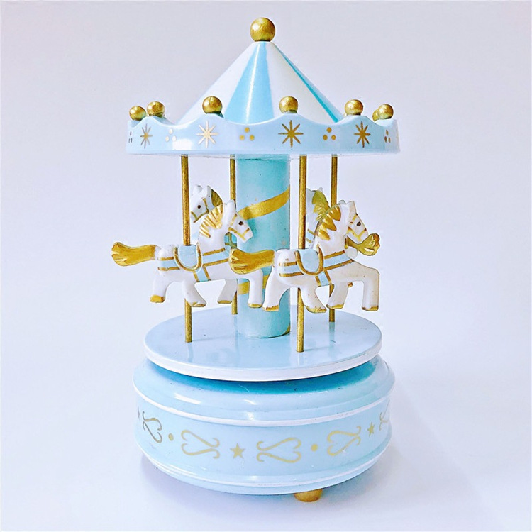 Romantic Music Box Cake Decorative Ornaments Carousel Music Box Birthday Gift Children&#039;s Toy Trojan Ornaments