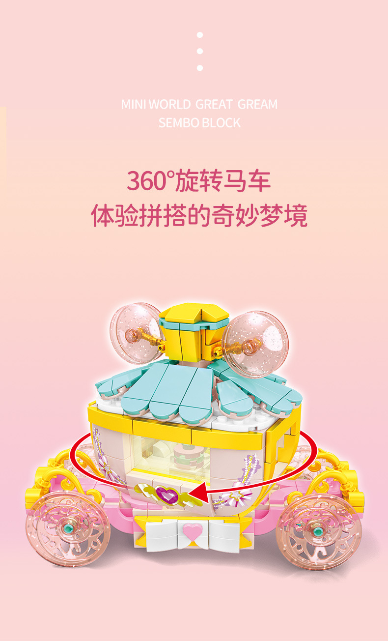 Baby SEMP 604028c Rotating Carriage with Light Magic World Girls' Assembling Trojan