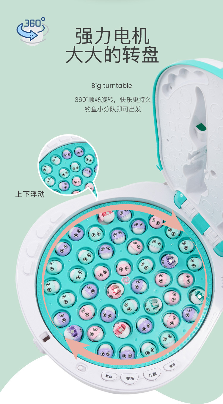 Fishing Toys Suit Upgrade with Balance Electric Magnetic Fishing Toy Hippo Storage Magnetic Toy