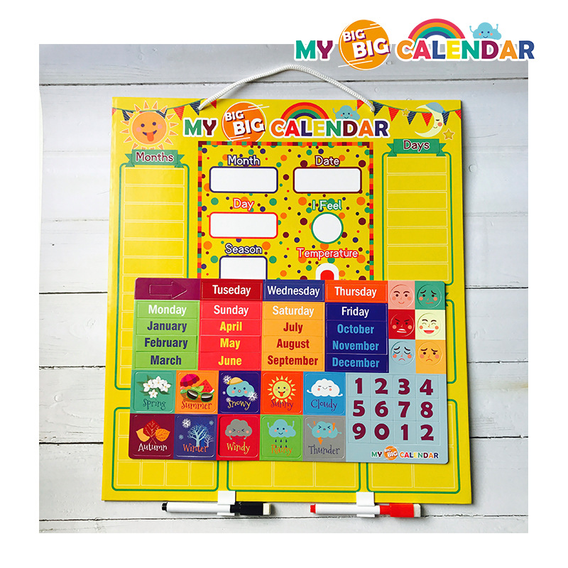Manufacturers pre English calendar magnetic board Creative Early education children foreign trade toy first calendar