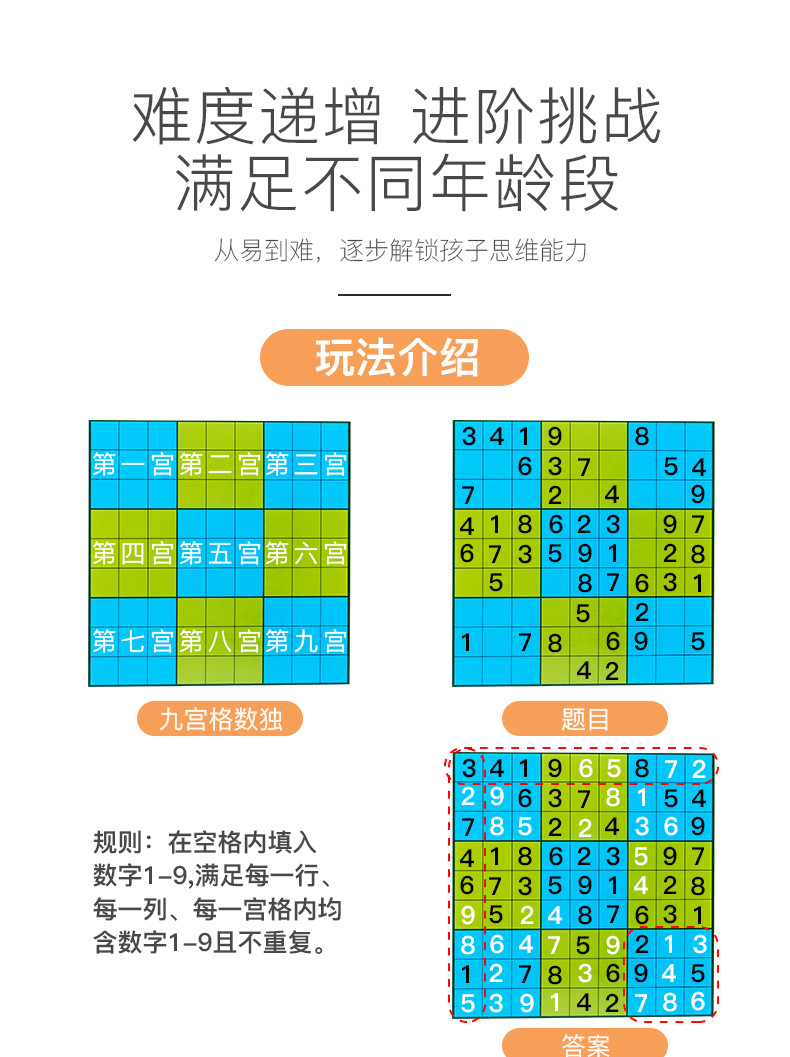 Jiugongge Sudoku Children's Magnetic Sudoku Game Primary School Students' Thinking Training Magnetic Toy Jiugongge Sudoku Children's Magnetic Sudoku Game Primary School Students' Thinking Training Magnetic Toy