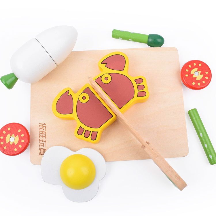 Toy Woo Cut Fruit Toys Wooden Fruits and Vegetables Cutting Slicer Magnetic Children Magnetic Toy