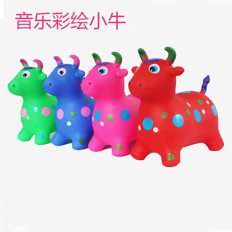 Explosion-Proof Jumping Horse Inflatable Lu Manniu Kindergarten Baby Cartoon Mount Factory Wholesale Inflatable Horse