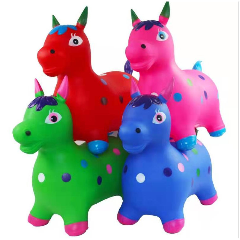 Explosion-Proof Jumping Horse Inflatable Lu Manniu Kindergarten Baby Cartoon Mount Factory Wholesale Inflatable Horse