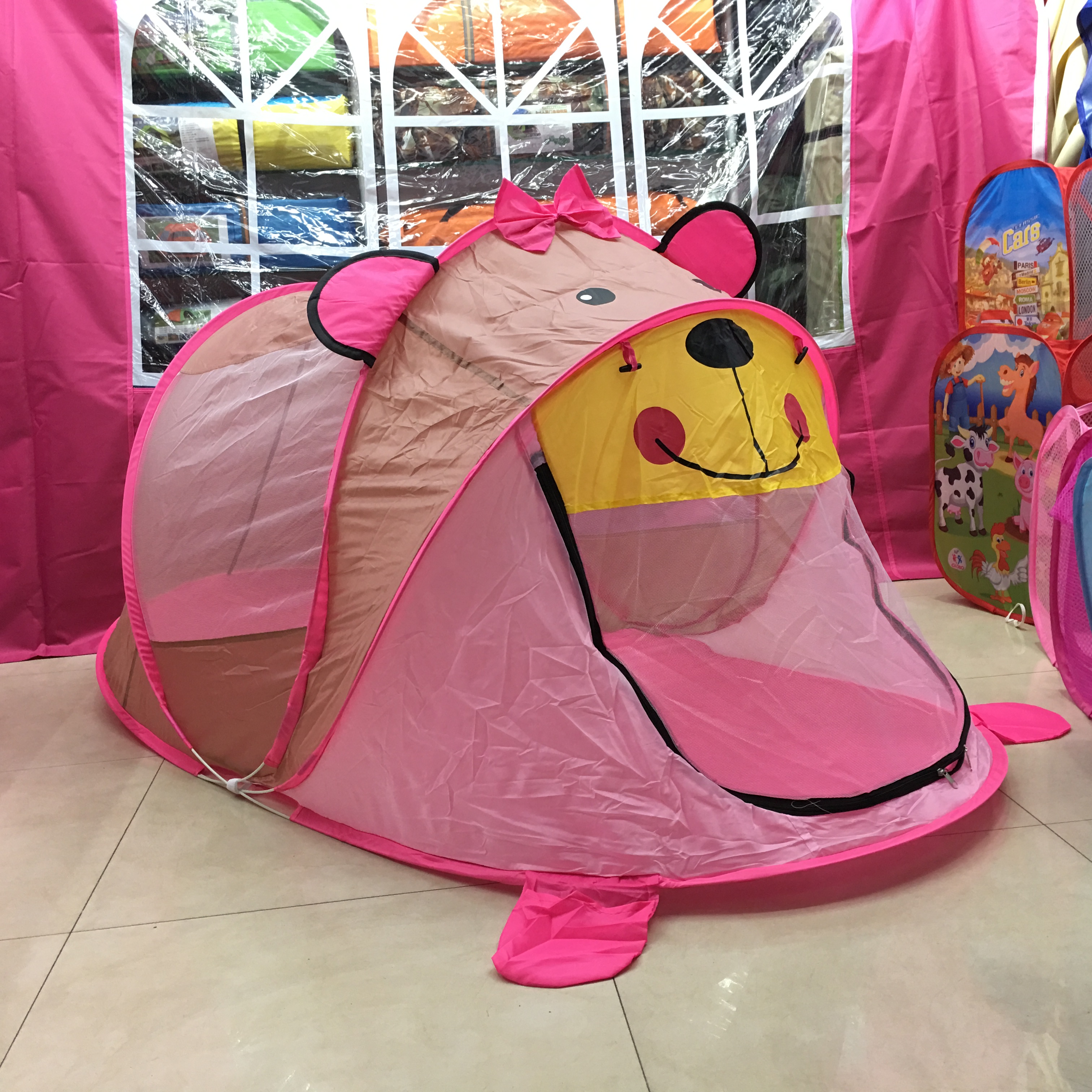 Children&#039;s Indoor Color Matching Little Tiger Game Tent Customized Cartoon Children Outdoor Pop-up Toy Play House