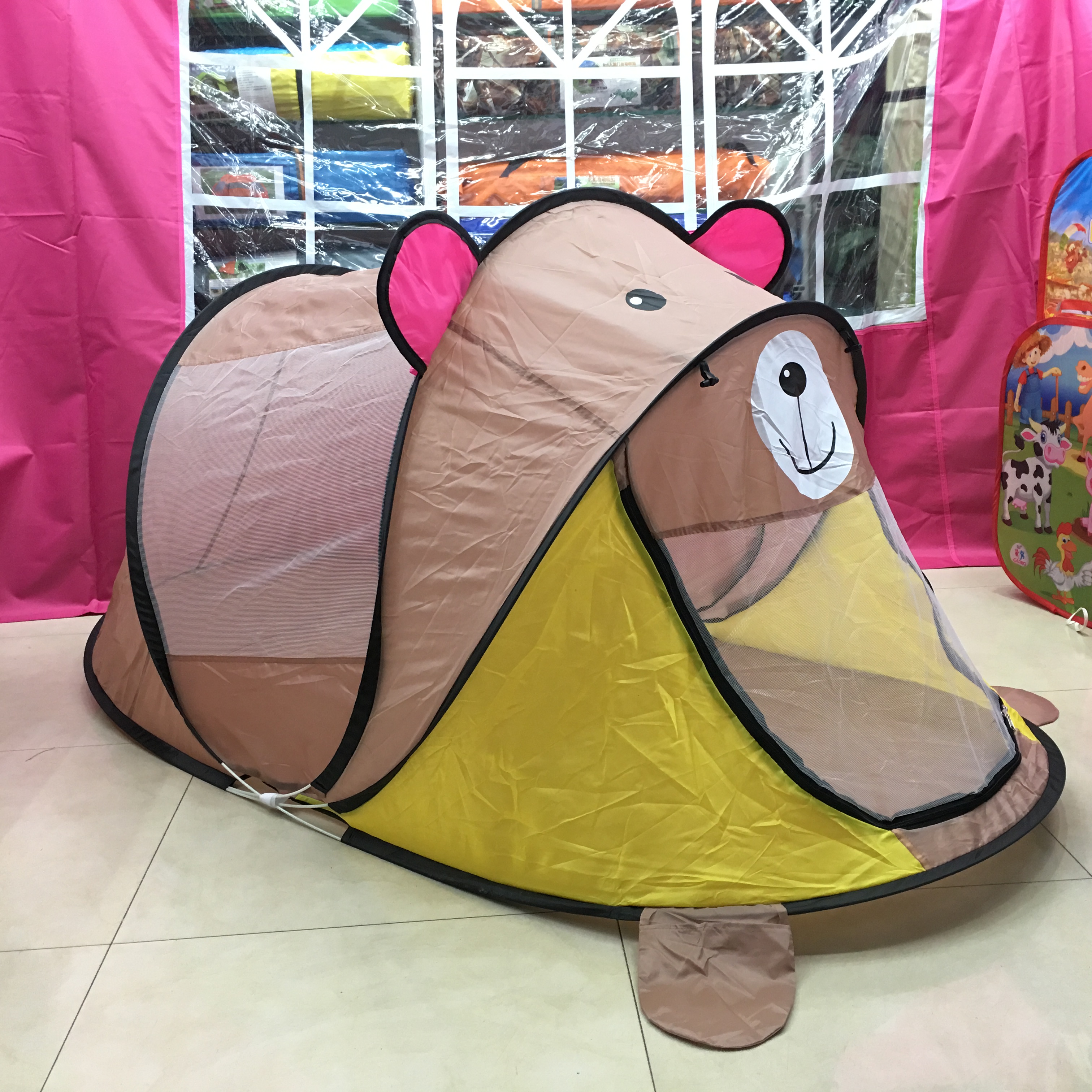 Children&#039;s Indoor Color Matching Little Tiger Game Tent Customized Cartoon Children Outdoor Pop-up Toy Play House