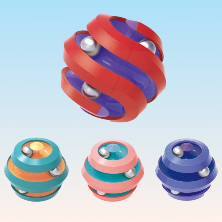Cross-Border Creative Hand Spinner Four Ball Track Cube Decompression Toy Marbles Pressure-Reducing Magic Cube