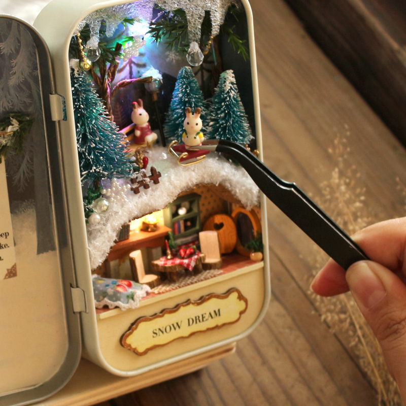 Cute Room DIY Cottage Frozen Box Theater Hand-Assembled House Model Toy One Piece Dropshipping