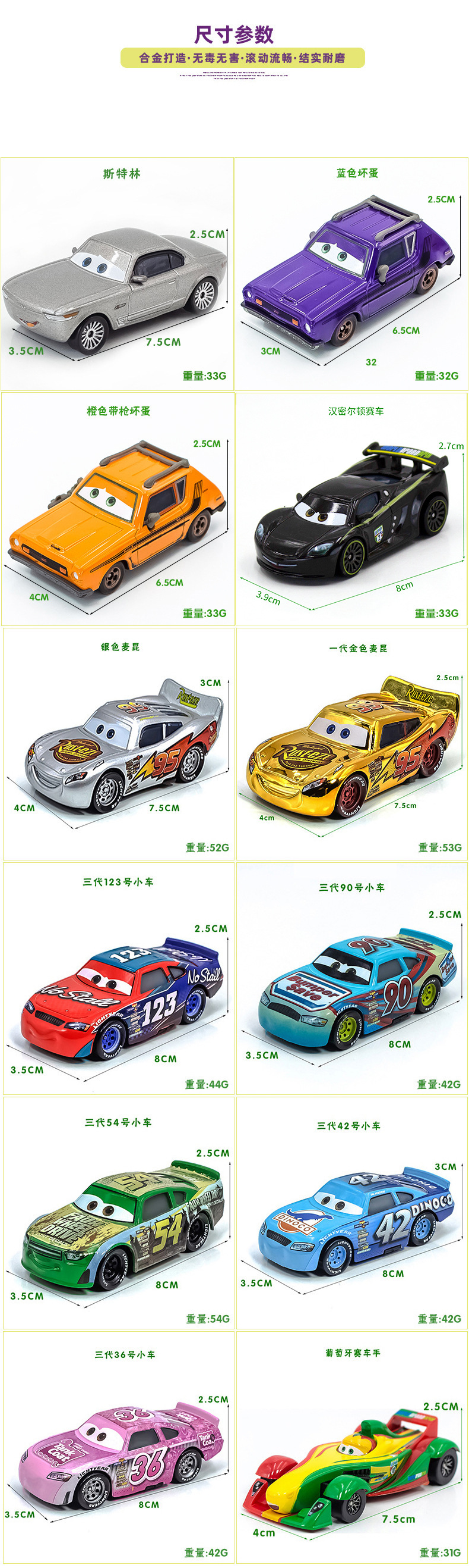 Three-Generation Racing Car Story Drag Racing Party Laomo Portuguese Black Warrior Boust Alloy Model Toy Car