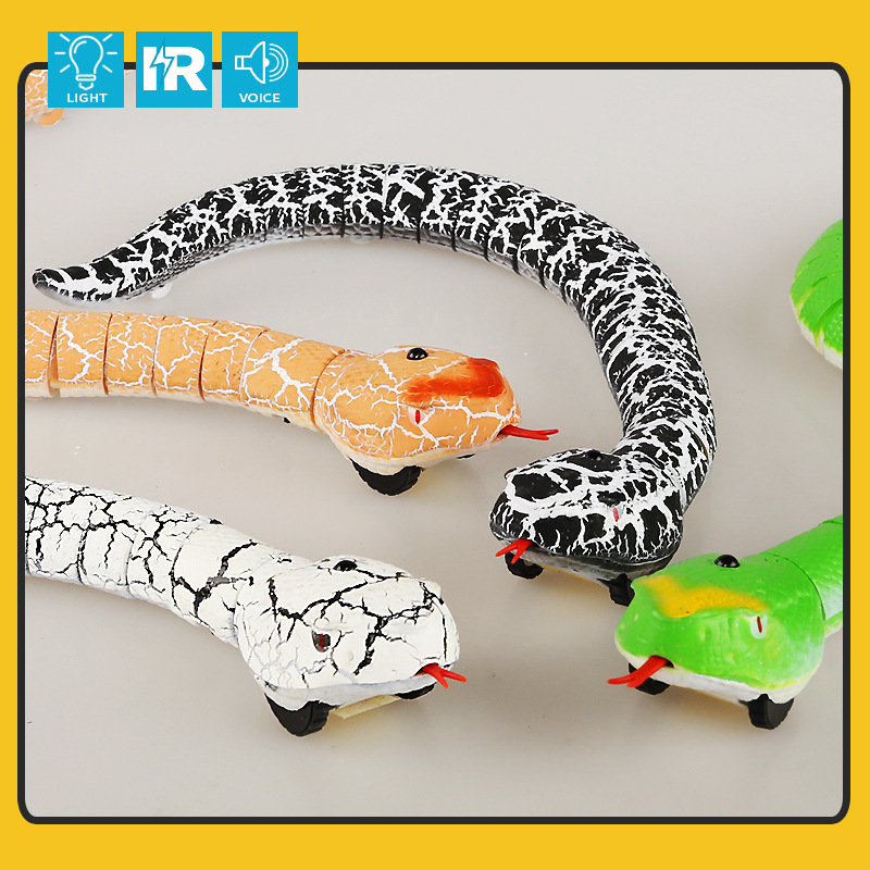 New Exotic Cross-Border Toy Electric Rectifier Remote Control Rattlesnake Simulation Animal Model Toy Snake 9909
