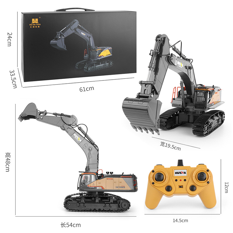 Huina Professional 22-Way 592 Remote Control Alloy Excavator 1-14 Engineering Vehicle Model toy
