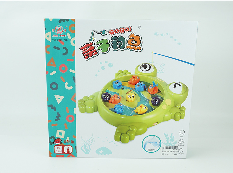 New Frog Fishing Plate Electric Music Magnetic Fish Can Add Water Fishing Table Child Parent-Child Interaction Toy New Frog Fishing Plate Electric Music Magnetic Fish Can Add Water Fishing Table Child Parent-Child Interaction Toy
