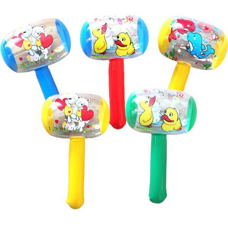 25cm Inflatable Hammer Inflatable Hammer Pinch Ring with Bell Scan Code Promotional Gifts Inflatable Toys Wholesale