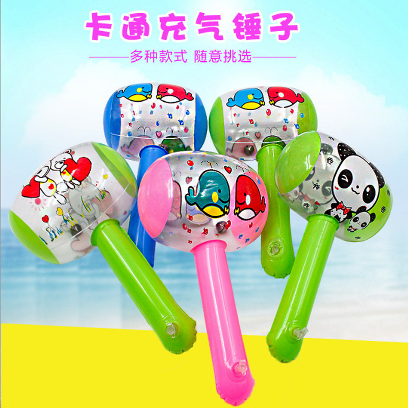 25cm Inflatable Hammer Inflatable Hammer Pinch Ring with Bell Scan Code Promotional Gifts Inflatable Toys Wholesale