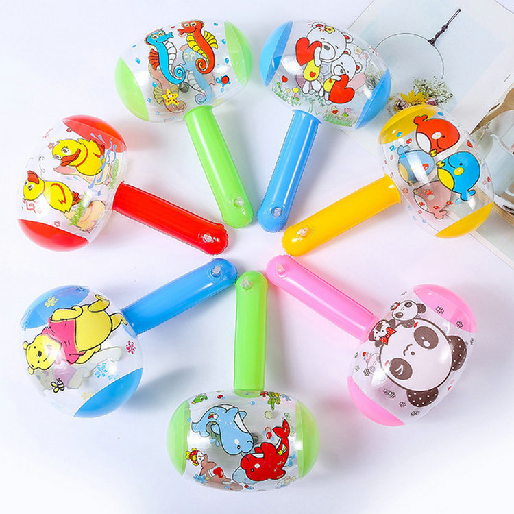 25cm Inflatable Hammer Inflatable Hammer Pinch Ring with Bell Scan Code Promotional Gifts Inflatable Toys Wholesale