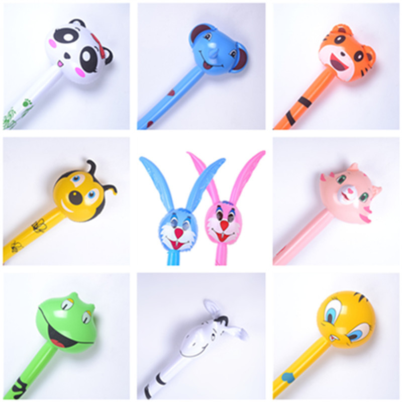 PVC Children&#039;s Inflatable Toys Animal Head Long Stick Wholesale Inflatable Stick Animal Stick Giraffe Promotional Gifts