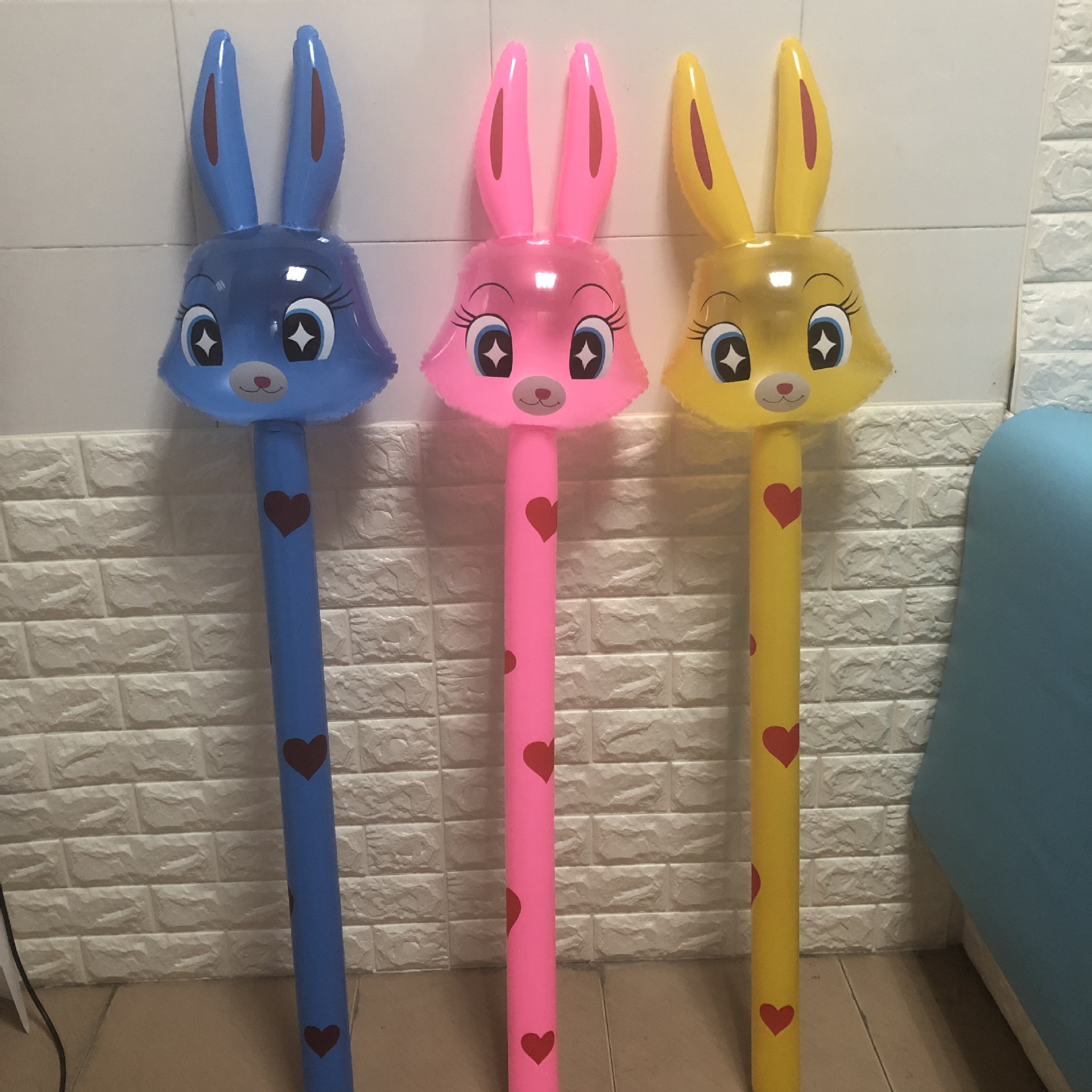 PVC Children's Inflatable Toys Animal Head Long Stick Wholesale Inflatable Stick Animal Stick Giraffe Promotional Gifts