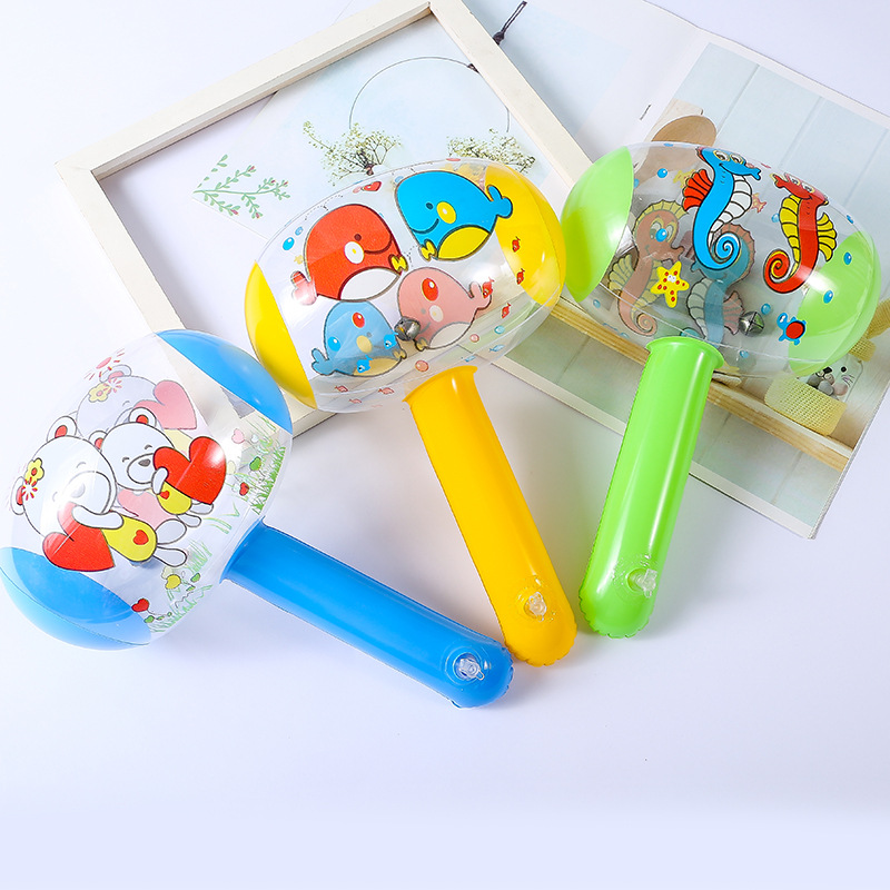 22cm Inflatable Hammer Inflatable Hammer Pinch Ring with Bell Scan Code Promotional Gifts Inflatable Toys Wholesale