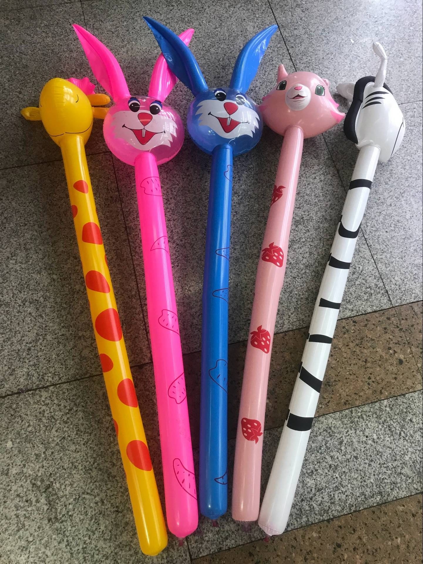 PVC Children&#039;s Inflatable Toy Animal Head Long Stick Wholesale Inflatable Long Stick Animal Stick Giraffe Inflatable Long Stick