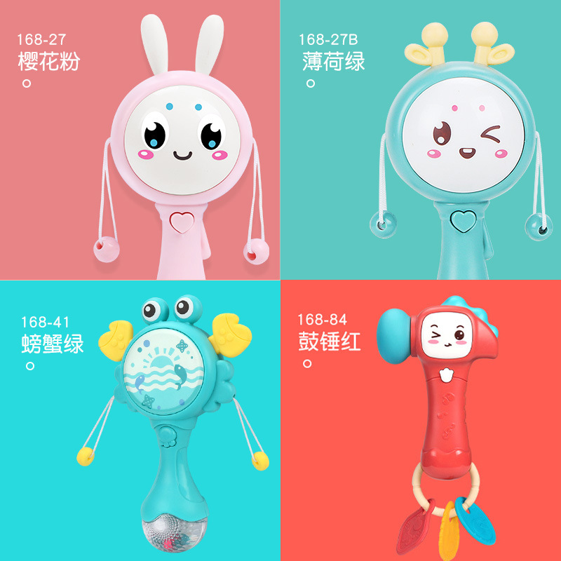 Baby Rattle Drum Rattle Toy Newborn Baby Multifunctional Musical Hand Rattle Tambourine Sand Hammer Comfort Toy