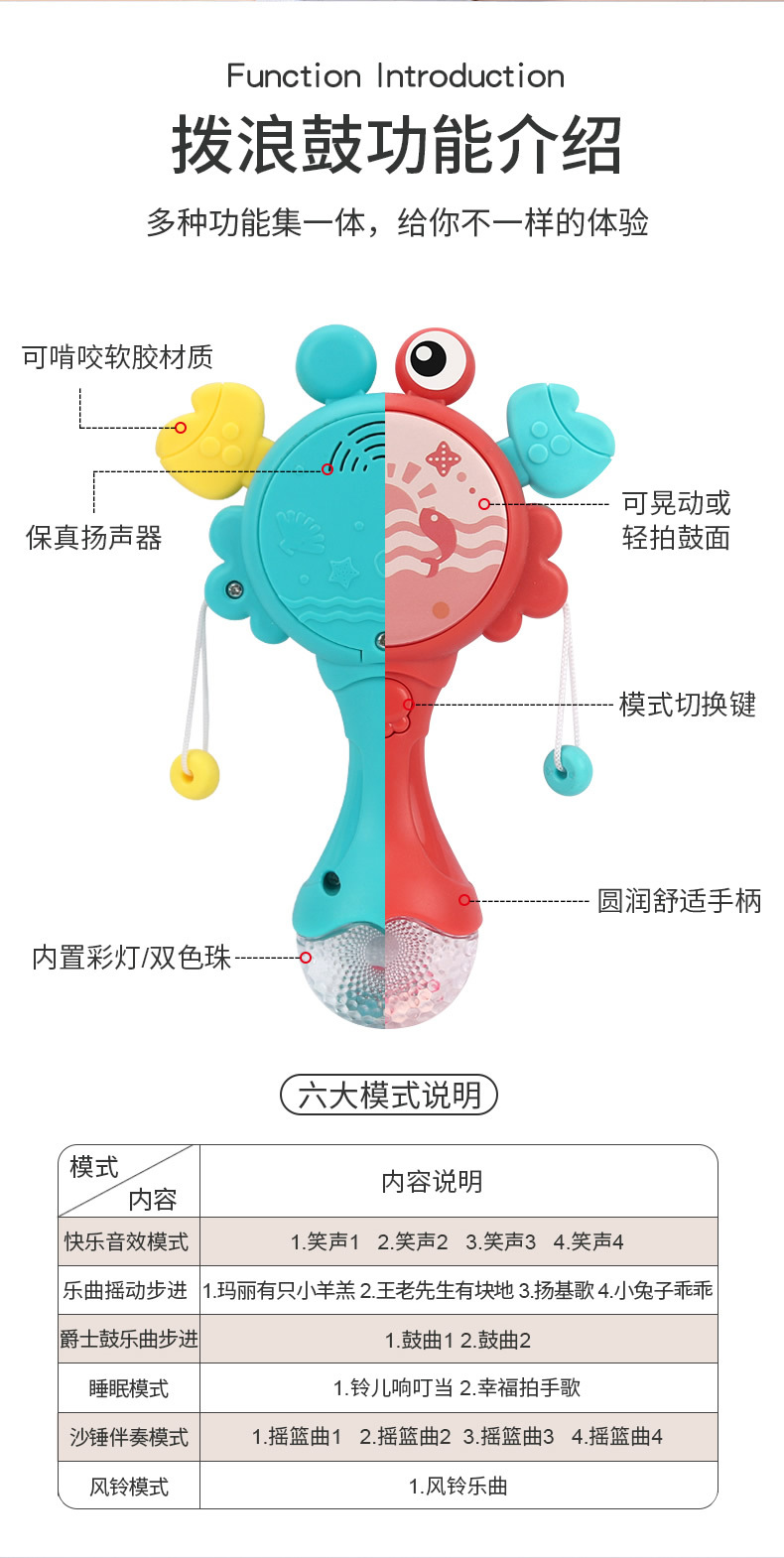 Baby Rattle Drum Rattle Toy Newborn Baby Multifunctional Musical Hand Rattle Tambourine Sand Hammer Comfort Toy Baby Rattle Drum Rattle Toy Newborn Baby Multifunctional Musical Hand Rattle Tambourine Sand Hammer Comfort Toy