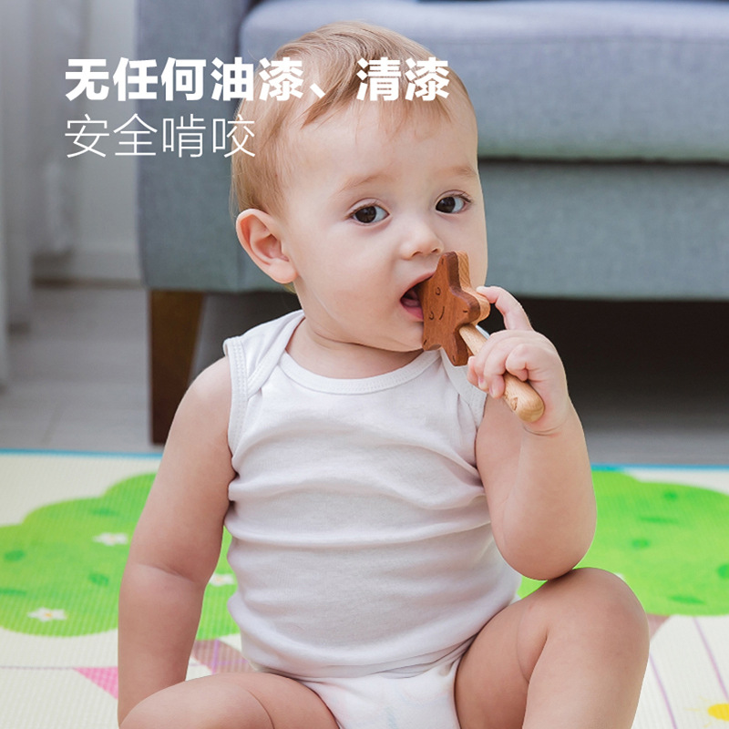 Magic Star Stick Wooden Rattle Sand Hammer Newborn Baby Sound without Sand Hammer