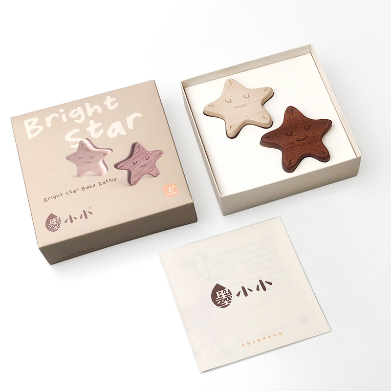 Magic Star Stick Wooden Rattle Sand Hammer Newborn Baby Sound without Sand Hammer