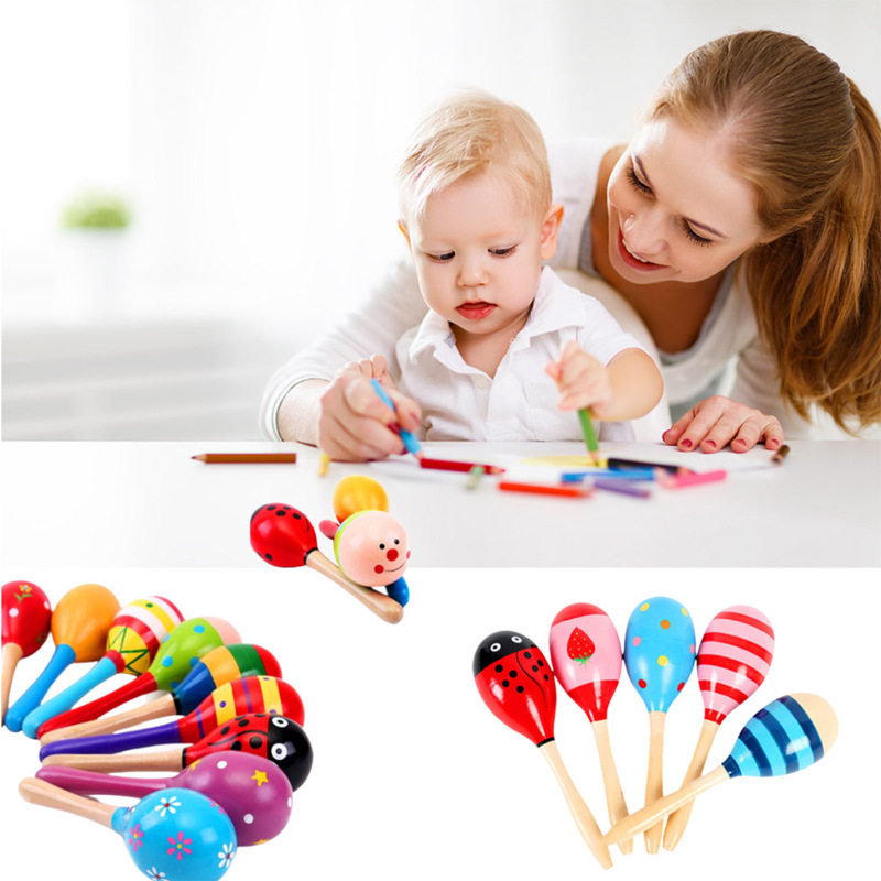 Wooden Small Size Sand Hammer Sand Ball Wooden Cartoon Sand Hammer Infant Beneficial Early Education Toys Wooden Small Size Sand Hammer Sand Ball Wooden Cartoon Sand Hammer Infant Beneficial Early Education Toys