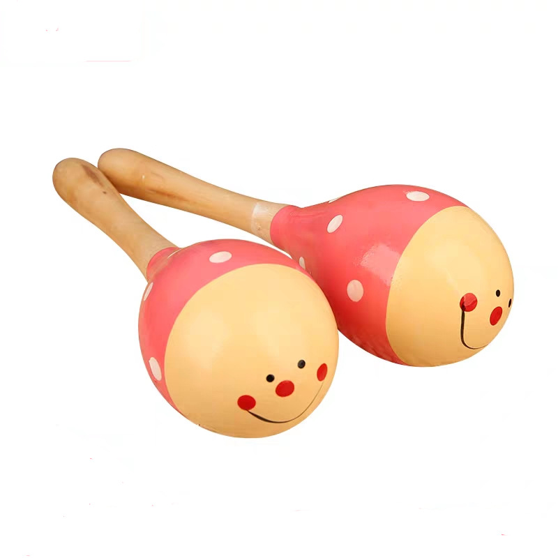 Medium 20cm Sand Hammer Early Childhood Education Music Children&#039;s Grip Wooden Maracas Training Baby Toy Orff