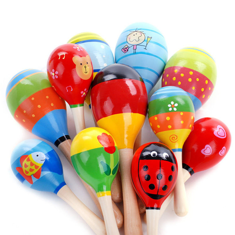 Wooden Cartoon Sand Ball Wooden Sand Hammer Auditory Training Rattle Infant Exercise Hand Holding Musical Instrument Toy Hot Sale Wooden Cartoon Sand Ball Wooden Sand Hammer Auditory Training Rattle Infant Exercise Hand Holding Musical Instrument Toy Hot Sale