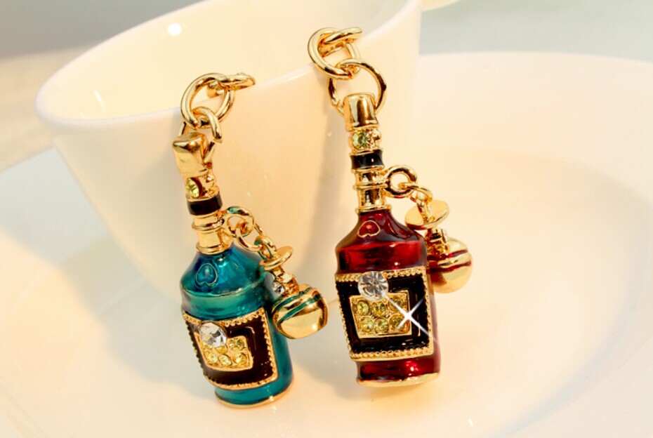 Bottle Keychain diamond drill key buckle Alloy Car Keychain bags