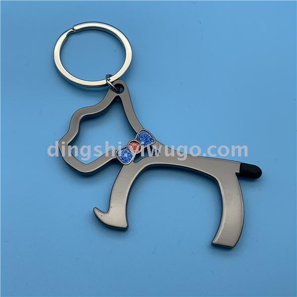 Guangdong Zinc Alloy Key Ring Metal Anti-Contact with Bottle Opener Mobile Phone Sliding Screen Press Elevator Multi-Functional Keychain Guangdong Zinc Alloy Key Ring Metal Anti-Contact with Bottle Opener Mobile Phone Sliding Screen Press Elevator Multi-Functional Keychain