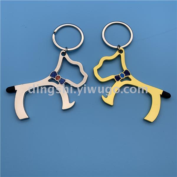 Guangdong Zinc Alloy Key Ring Metal Anti-Contact with Bottle Opener Mobile Phone Sliding Screen Press Elevator Multi-Functional Keychain Guangdong Zinc Alloy Key Ring Metal Anti-Contact with Bottle Opener Mobile Phone Sliding Screen Press Elevator Multi-Functional Keychain