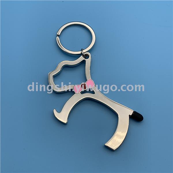 Guangdong Zinc Alloy Key Ring Metal Anti-Contact with Bottle Opener Mobile Phone Sliding Screen Press Elevator Multi-Functional Keychain Guangdong Zinc Alloy Key Ring Metal Anti-Contact with Bottle Opener Mobile Phone Sliding Screen Press Elevator Multi-Functional Keychain