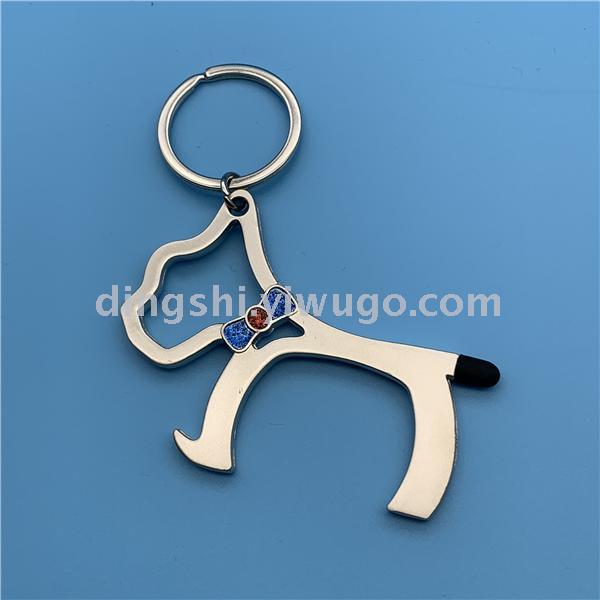 Guangdong Zinc Alloy Key Ring Metal Anti-Contact with Bottle Opener Mobile Phone Sliding Screen Press Elevator Multi-Functional Keychain Guangdong Zinc Alloy Key Ring Metal Anti-Contact with Bottle Opener Mobile Phone Sliding Screen Press Elevator Multi-Functional Keychain