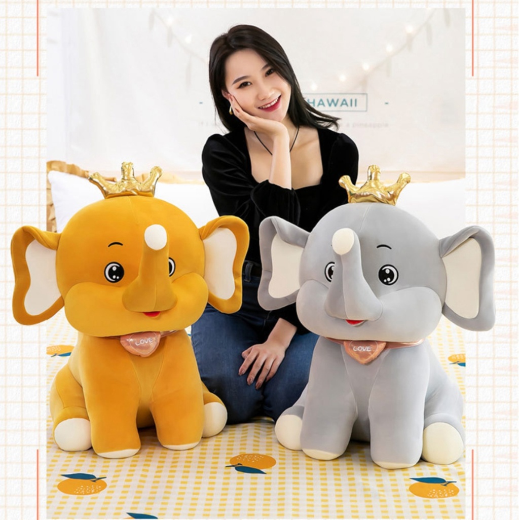 Creative Elephant Doll Plush Toys Cartoon Cute Pet Crown Elephant Play Doll Sleep Companion Throw Pillow Manufacturer Creative Elephant Doll Plush Toys Cartoon Cute Pet Crown Elephant Play Doll Sleep Companion Throw Pillow Manufacturer
