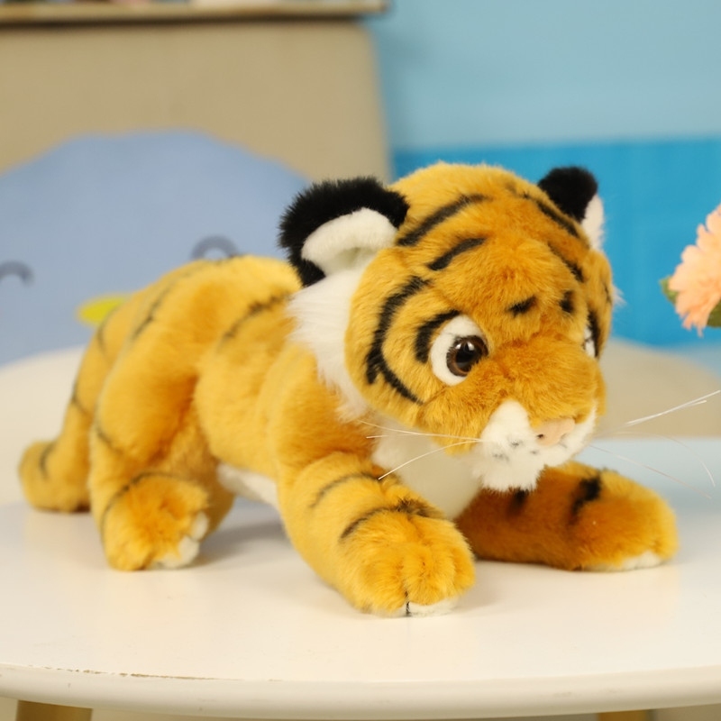 Zoo Simulation Tiger Doll Plush Toys Cute Northeast Tiger Doll White Tiger Rag Doll Girls Super Cute