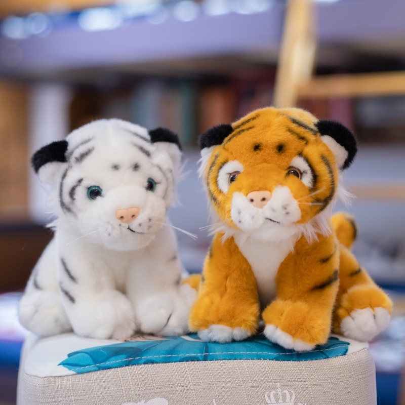 Zoo Simulation Tiger Doll Plush Toys Cute Northeast Tiger Doll White Tiger Rag Doll Girls Super Cute