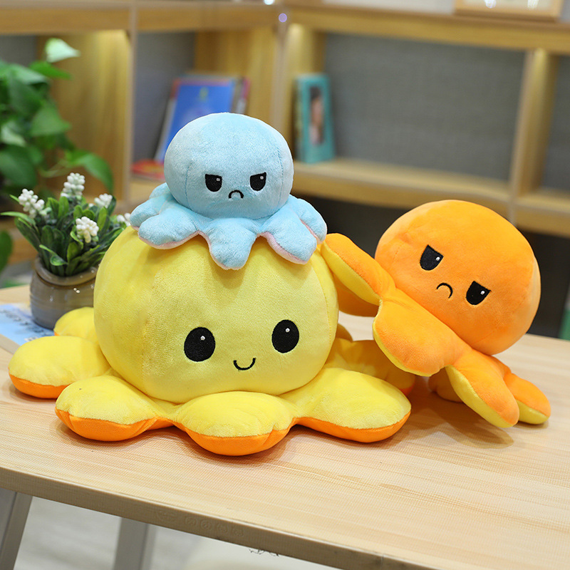 Plush Toys Cute Flip Octopus Doll TikTok Small Octopus Doll Double-Sided Flip Octopus Plush Toy