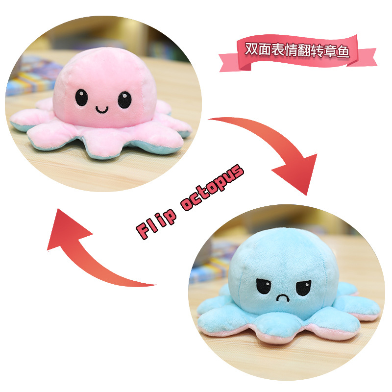 Plush Toys Cute Flip Octopus Doll TikTok Small Octopus Doll Double-Sided Flip Octopus Plush Toy Plush Toys Cute Flip Octopus Doll TikTok Small Octopus Doll Double-Sided Flip Octopus Plush Toy
