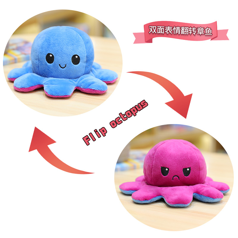 Plush Toys Cute Flip Octopus Doll TikTok Small Octopus Doll Double-Sided Flip Octopus Plush Toy Plush Toys Cute Flip Octopus Doll TikTok Small Octopus Doll Double-Sided Flip Octopus Plush Toy