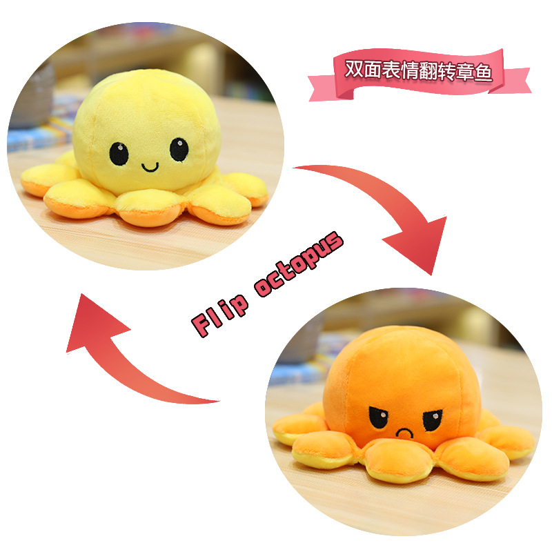 Plush Toys Cute Flip Octopus Doll TikTok Small Octopus Doll Double-Sided Flip Octopus Plush Toy Plush Toys Cute Flip Octopus Doll TikTok Small Octopus Doll Double-Sided Flip Octopus Plush Toy