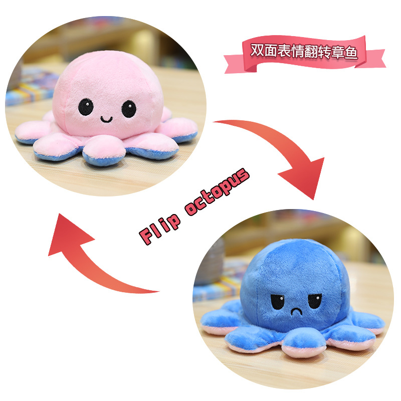 Plush Toys Cute Flip Octopus Doll TikTok Small Octopus Doll Double-Sided Flip Octopus Plush Toy Plush Toys Cute Flip Octopus Doll TikTok Small Octopus Doll Double-Sided Flip Octopus Plush Toy
