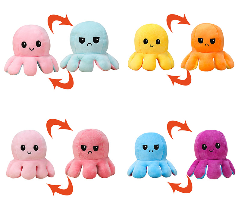 Plush Toys Cute Flip Octopus Doll TikTok Small Octopus Doll Double-Sided Flip Octopus Plush Toy Plush Toys Cute Flip Octopus Doll TikTok Small Octopus Doll Double-Sided Flip Octopus Plush Toy