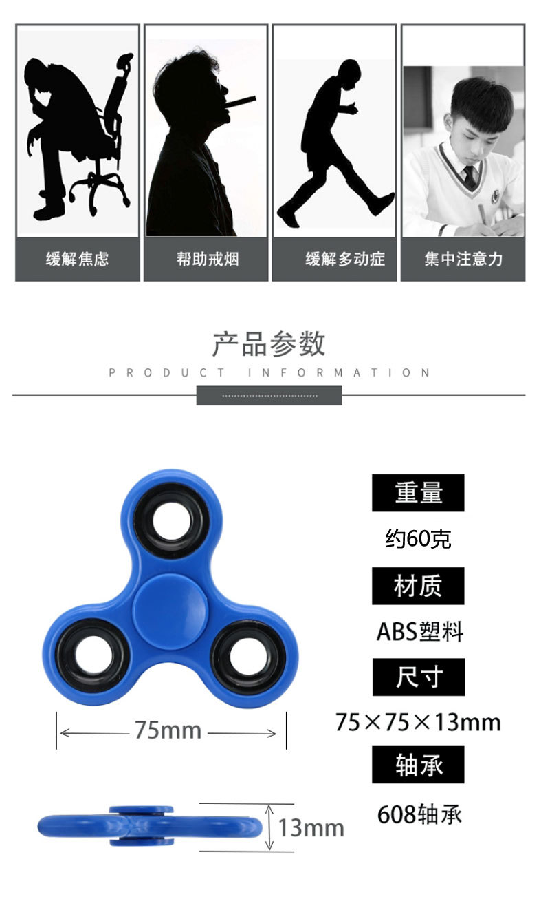 Creative EDC Toys ABS Plastic Bracket Three-Leaf Fingertip Gyro Finger Decompression Triangle Gyro Factory Wholesale Creative EDC Toys ABS Plastic Bracket Three-Leaf Fingertip Gyro Finger Decompression Triangle Gyro Factory Wholesale