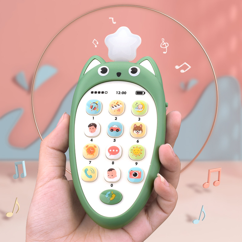 Children&#039;s Music Early Education Toys Educational Bilingual Toys Mobile Phone Biting Phone Machine 0-1 Years Old Baby Toys