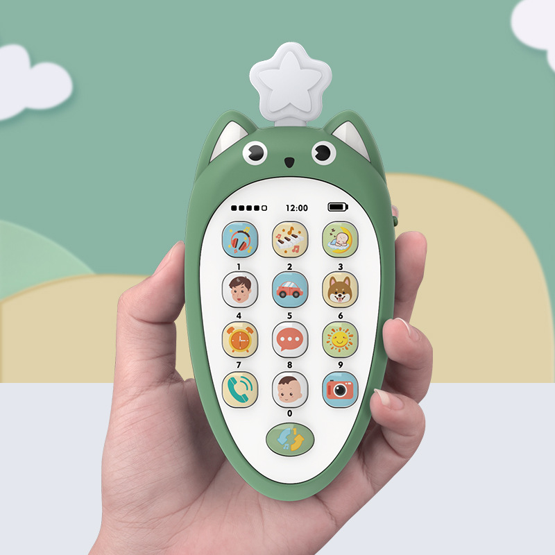 Children&#039;s Music Early Education Toys Educational Bilingual Toys Mobile Phone Biting Phone Machine 0-1 Years Old Baby Toys