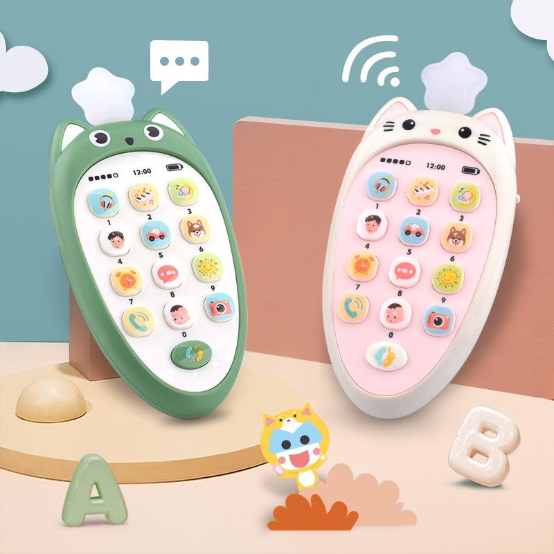 Children&#039;s Music Early Education Toys Educational Bilingual Toys Mobile Phone Biting Phone Machine 0-1 Years Old Baby Toys