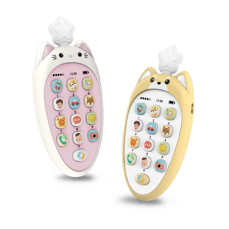 Children&#039;s Music Early Education Toys Educational Bilingual Toys Mobile Phone Biting Phone Machine 0-1 Years Old Baby Toys