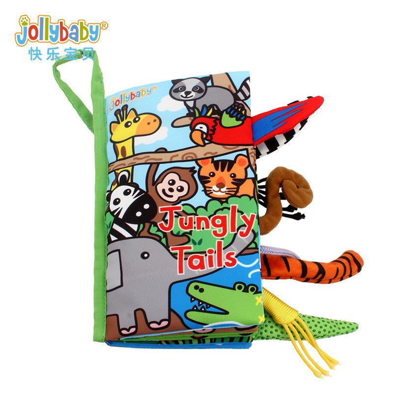Jollybaby Tail Cloth Book Animal Baby Toys Three-Dimensional Books for Early Education Early Education Baby&#039;s Book Comfort Toy